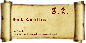 Bort Karolina névjegykártya